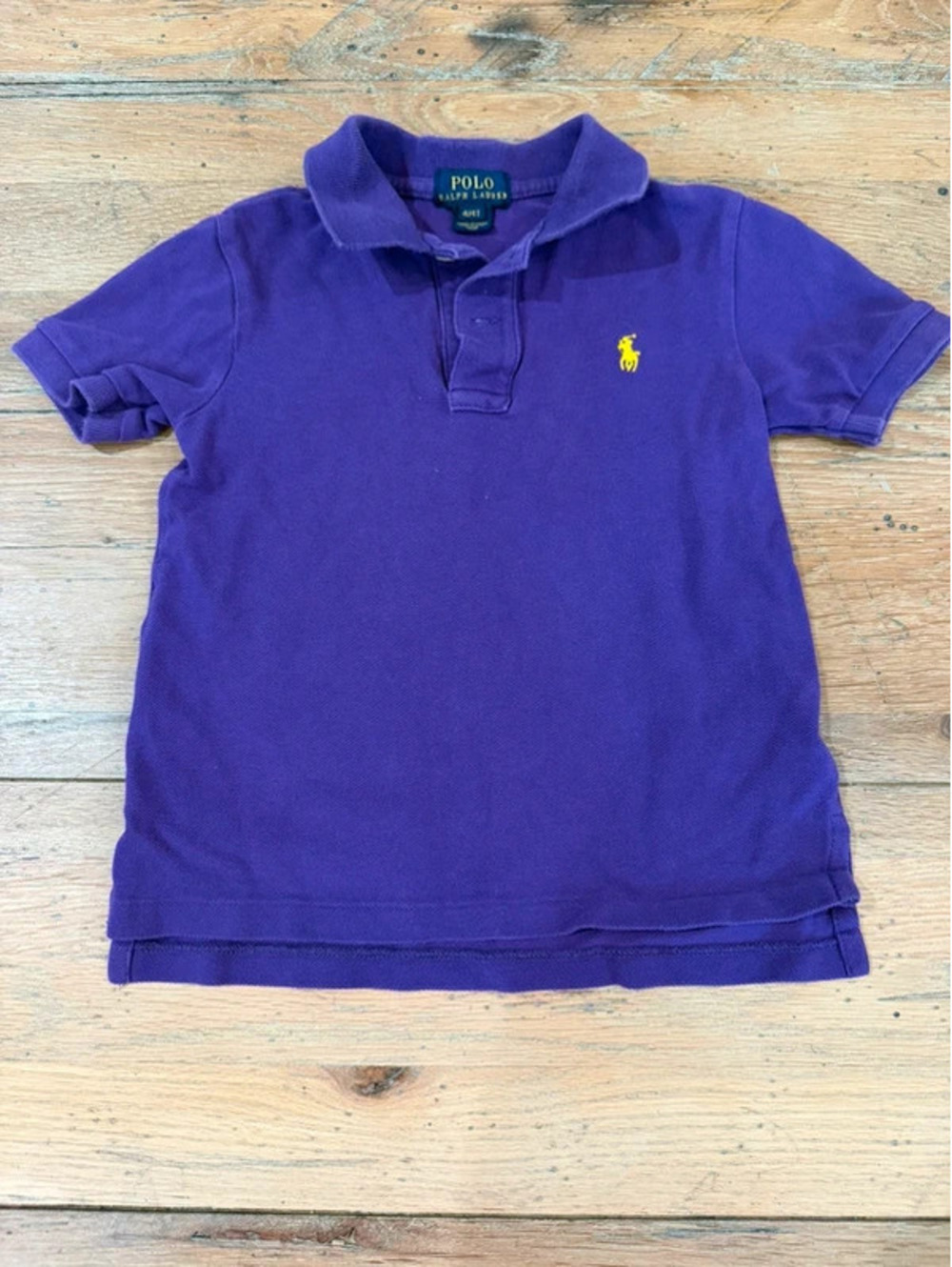 Polo Ralph Lauren Kids Purple Polo Shirt – Size 4/4T – Yellow Pony Logo